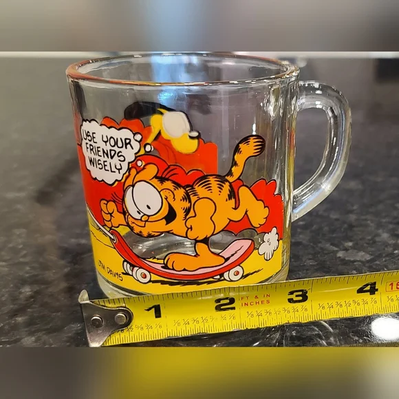 Vintage 1978 Garfield & Odie Collectors Glass Mugs - Set of 2 - Picture 4 of 14
